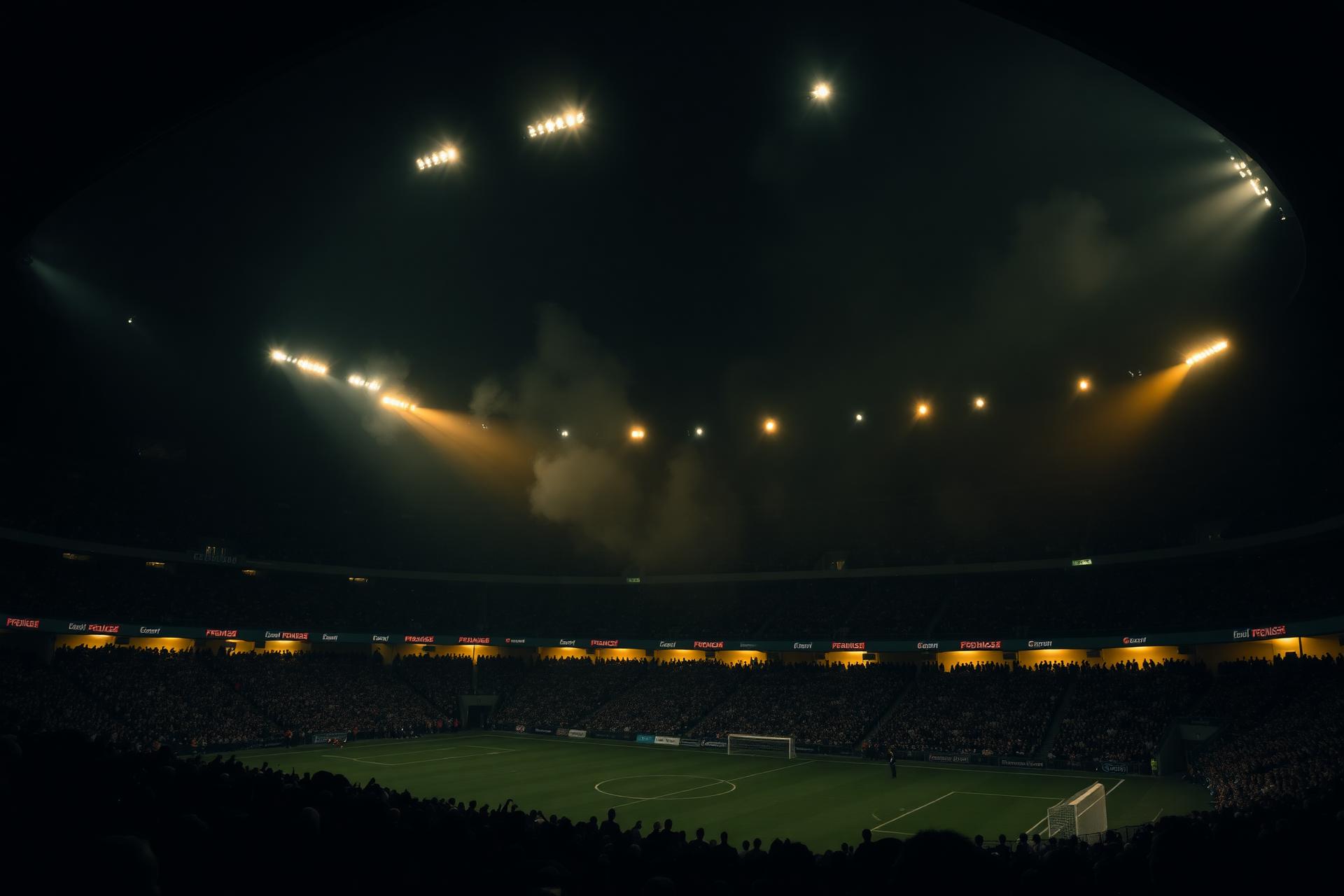Estádio iluminado simbolizando alta performance digital
